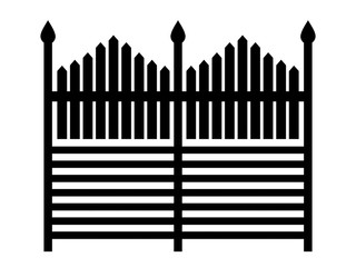 Contour of fence isolated on white background