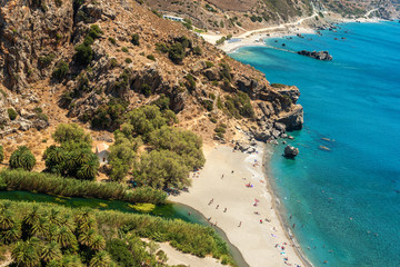 Obraz premium Crete, Greece: Palm Bay