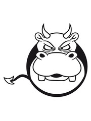 hole head face evil devil satan demon hell monster hippo small thick comic cartoon hippo