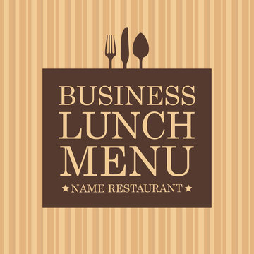 business lunch menu for the restaurant with cutlery