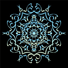 Blue gradient ornament element abstract vector illustration