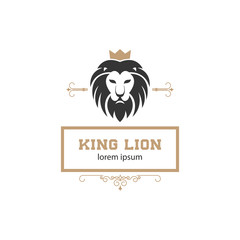 Logo template with lion head. Design element for logo, label, em