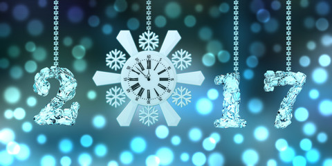 Happy new year 2017, 3D rendering