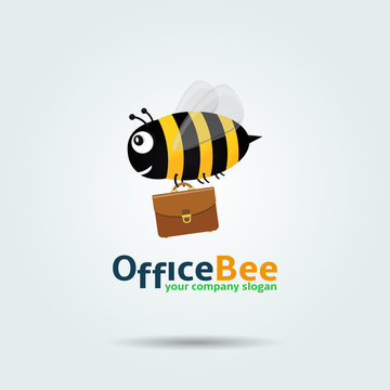 Office Bee Logo Template Design Vector