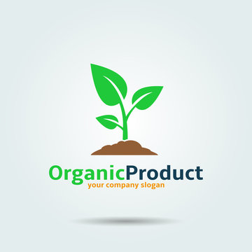 Organic product vector logo design template