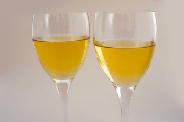 Two glasses of white wine