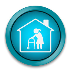 Nursing home button, icon vector illustration