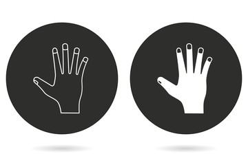 Hand vector icon.