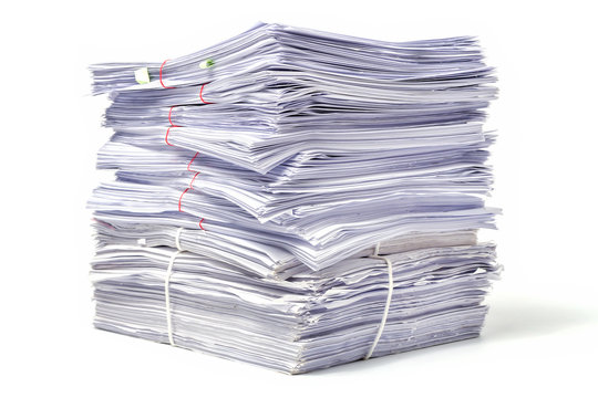 Stack of Documents isolated on white background