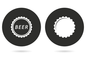 Bottle cap vector icon.
