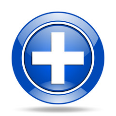 Obraz premium Blue glossy vector icon