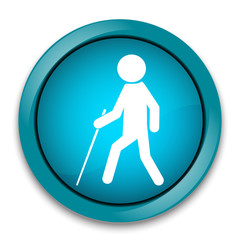 Blind man with stick symbol illustration