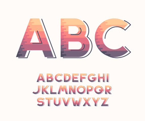 Line and gradient colors' latin font