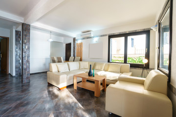 Interior of a living room in a villa