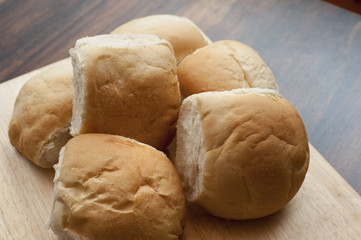 Fresh crusty cob rolls