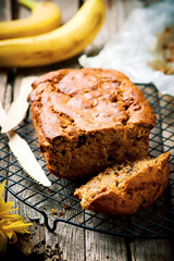 The banana cake with  chocolate
