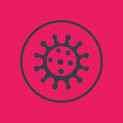 Virus icon, pathogen, microbiology, virology, virion, vector illustration