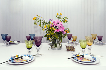 decorated table to eat