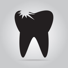 Tooth caries, tooth decay icon