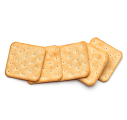 Dry cracker cookies isolated on white background cutout