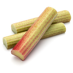 rhubarb stem isolated on white background cutout