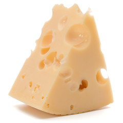 Cheese block isolated on white background cutout