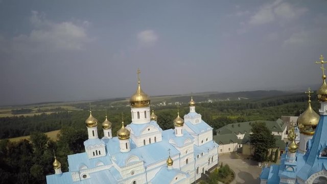 St Dukhovskoi Pochayiv Monastery aerial view