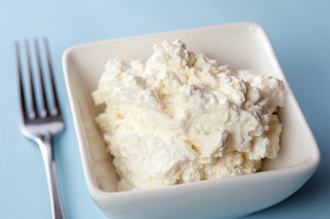 Dish of cottage cheese