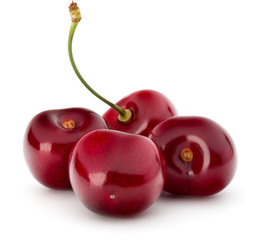 Sweet cherry berries isolated on white background cutout