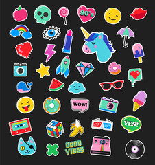 Pop art fashion chic patches, pins, badges and stickers