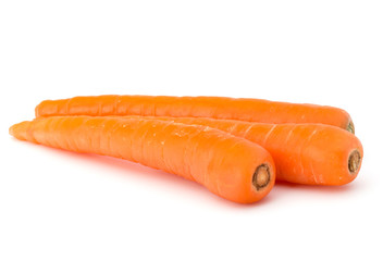 Sweet raw carrot tuber isolated on white background cutout