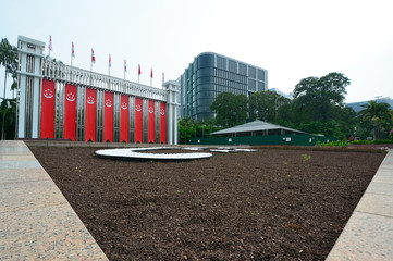 Festival arch that is located in front of the main entrance of the Istana Park