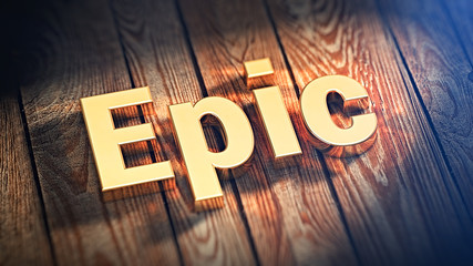 Word Epic on wood planks