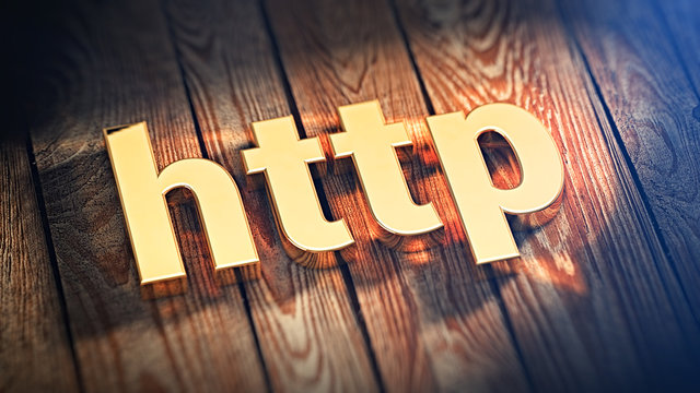 Acronym HTTP on wood planks