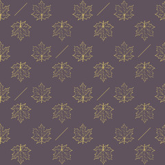 seamless vector pattern with maple leaves