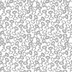 Monochrome black and white vintage key seamless pattern vector