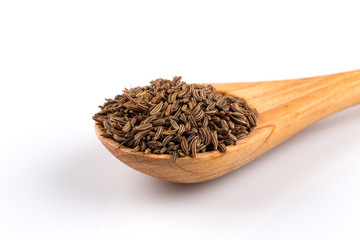 Caraway seeds in spoon