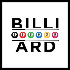 Billiard or snooker poolroom design for sports, leisure or club logo emblem red