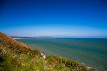 A view overlooking the beach in the seaside town of Bray in Co. Wicklow, Ireland
