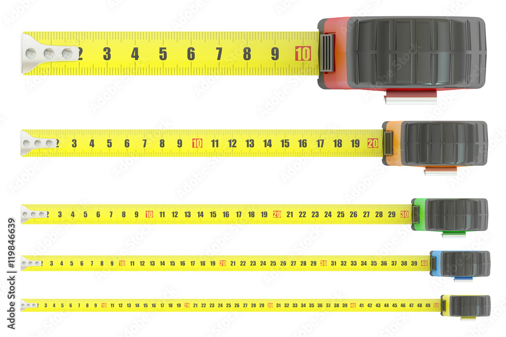 Poster measuring tapes, 3d rendering