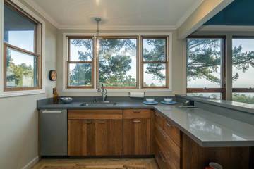 Kitchen natural wood cabinets