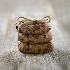 Stack of chocolate chip cookies