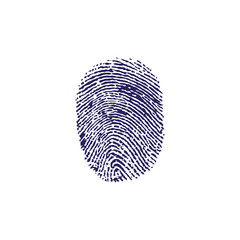 Fingerprint on white background. Fingerprint flat icon.