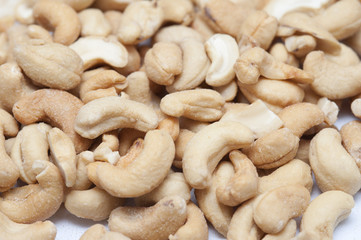 Background of cashew nuts