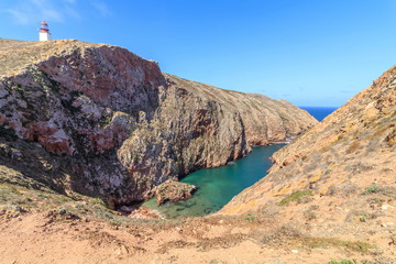 Fototapeta na wymiar Vista da ilha das Berlengas em Peniche Portugal 