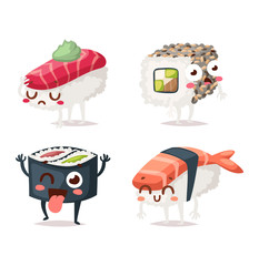 Sushi character vector isolated