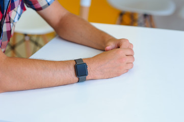 Naklejka premium Smart watch on the hand