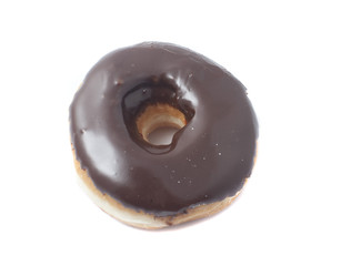 Tasty doughnut with chocolate icing