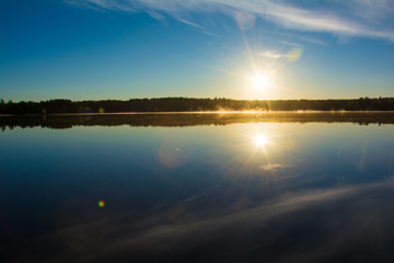 Calm lake early morning