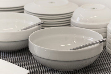 table set up in restaurant interior